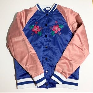 Disney Stitch and Flower Bomber Jacket Size M